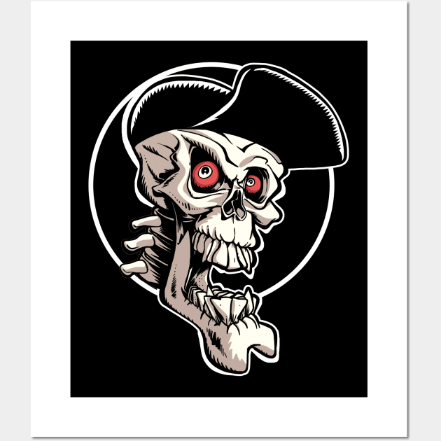 Laughing skull with cap Wall Art by TomiAx